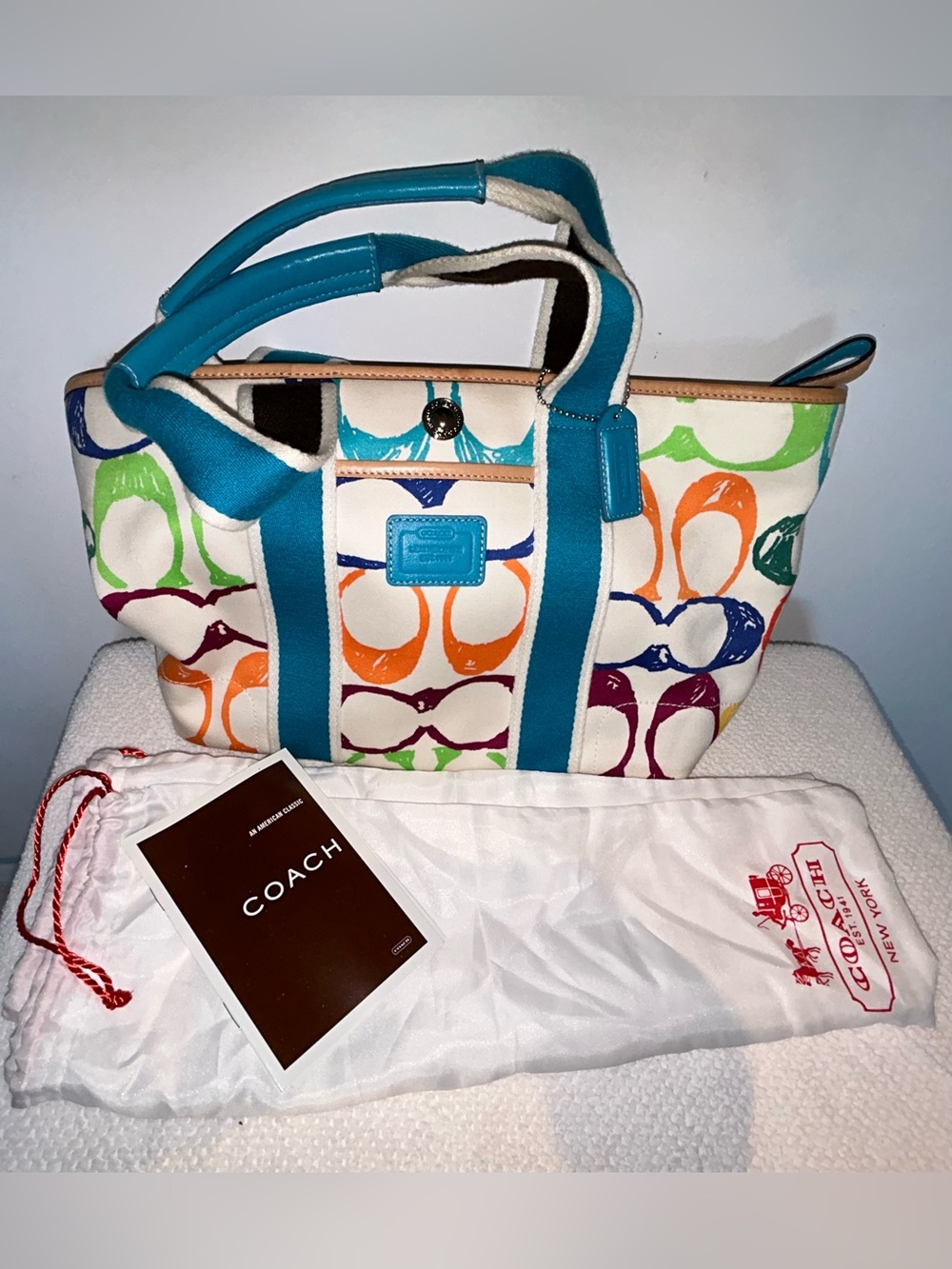 VINTAGE COACH Hampton Scribble Satchel EXCELLENT CONDITION